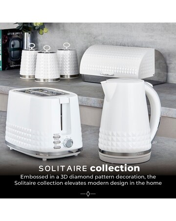 Tower Solitaire Set of 3 Canisters White