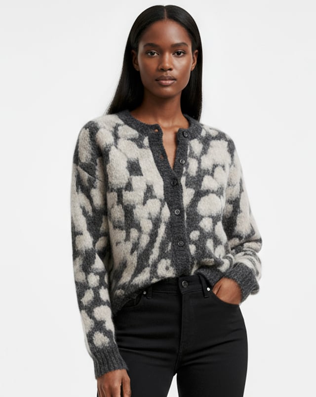 Religion Blush Animal Button Up Cardigan