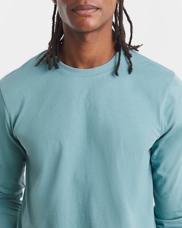 Long Sleeve Crew Neck T-Shirt Long - Blue
