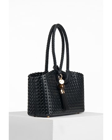 Luella Grey Paige Black Whipstitch Tote