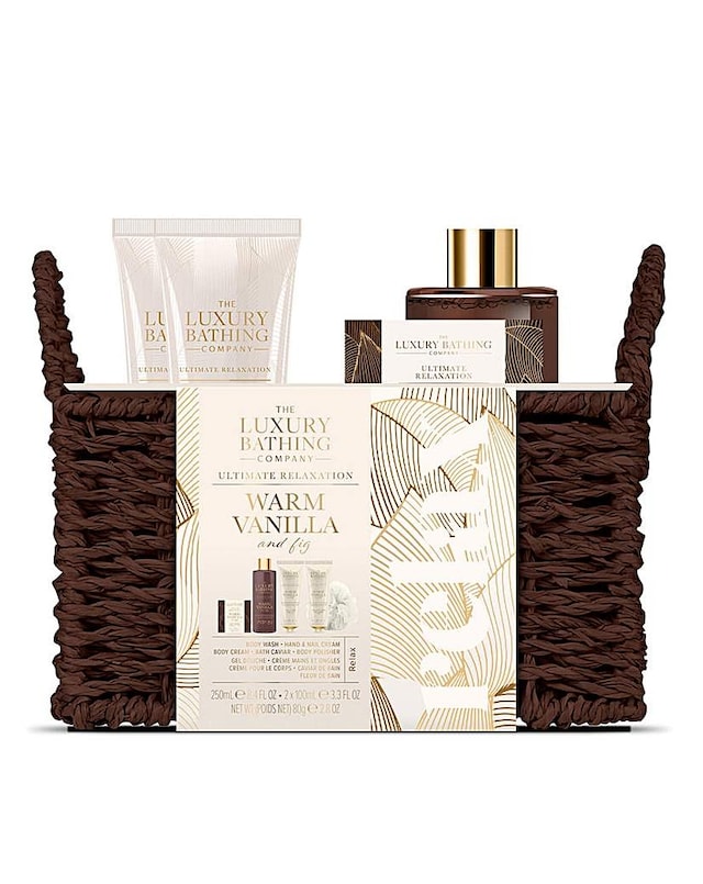The Luxury Bathing Company Woven Basket Set - Warm Vanilla & Fig