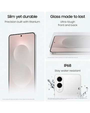 Samsung Galaxy S25 Edge 256GB Silver & Samsung Galaxy Watch7 40mm Cream Bundle