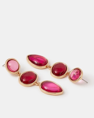 Accessorize Triple Stone Drop Earrings