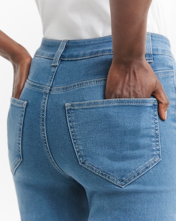 Simply Be Kim Mid Blue High Waist Super Soft Bootcut Jeans