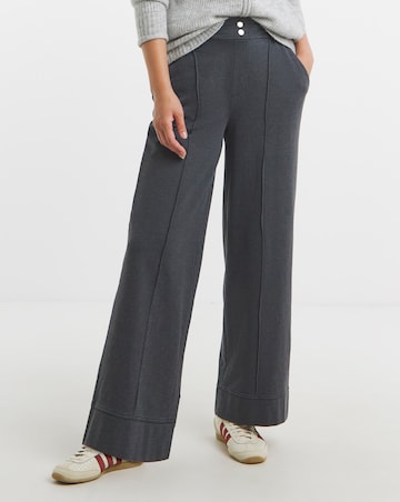 Grey Jersey Wide Leg Trouser