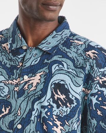Timberland Seersucker Graphic Resort Shirt - Print