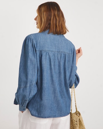 Peter Pan Collar Denim Blouse