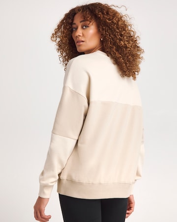 Oatmeal Colour Block Crew Neck Sweatshirt
