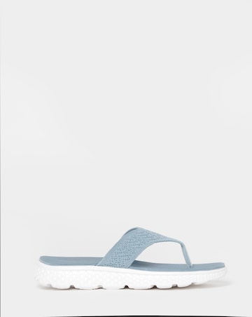 Cushion Walk Blue Woven Toe-Post Sandals - Wide Fit (E)