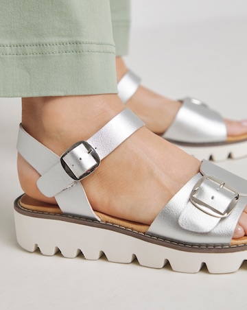 Heavenly Feet Trudy Buckle Strap Sandals Ex Wide Fit