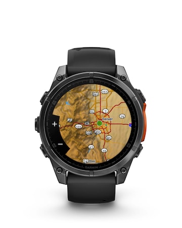 Garmin Fenix 8 47mm Amoled Smart Watch - Slate Grey with Black Silicone Band