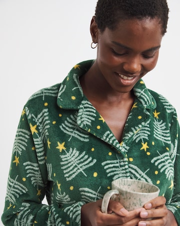 Pretty Secrets Christmas Fleece Button Pyjama Set