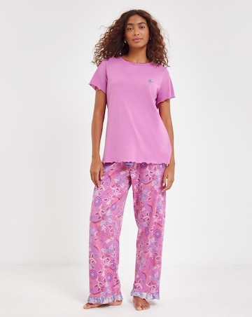 Joe Browns Jersey Pyjama Set Floral Print