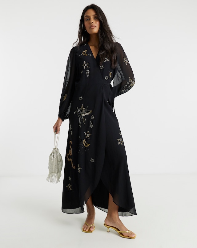 Hope & Ivy Caliste Wrap Maxi Dress