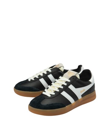Gola Cyclone Leather Trainers - Black/White/Gum