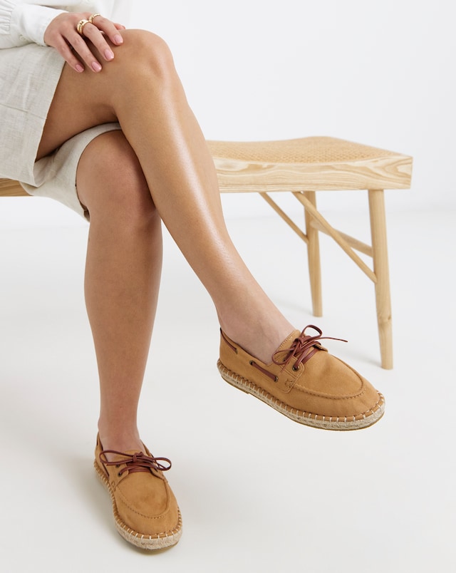 Celia Espadrille Boat Shoes - Wide Fit (E)