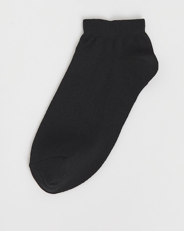 Pretty Secrets (5 Pair Pack) Super Value Trainer Liner Socks (Wide Fit) Black