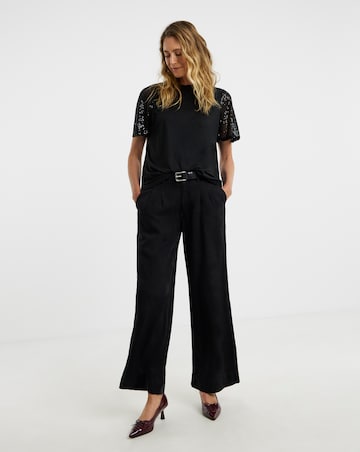 Sequin Sleeve T-Shirt