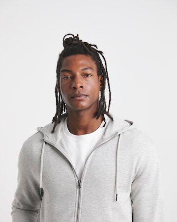 Full Zip Hoodie- Grey Marl