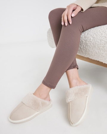 Albza Suede Closed Toe Slippers - Wide Fit (E)