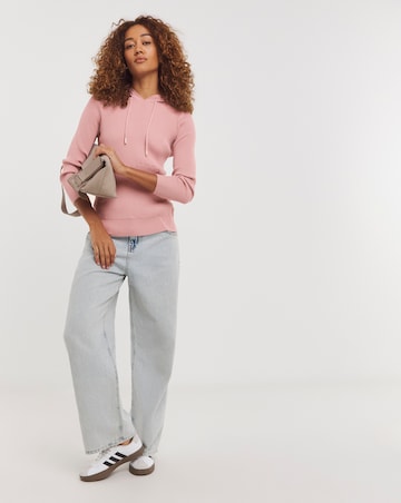 Ribbed Knitted Hoodie