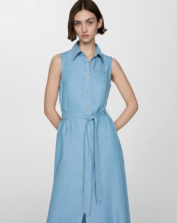 Mango Tie Waist Sleeveless Dress