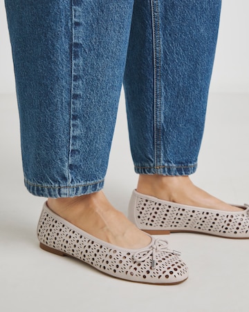 Hope Laser Cut Ballerinas - Wide Fit (E)