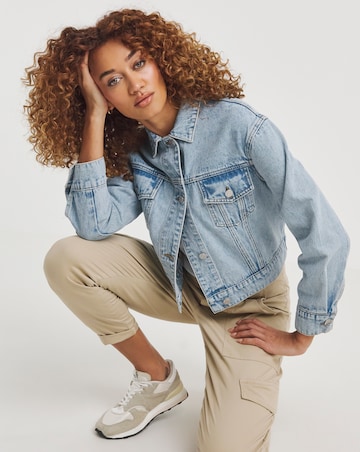 Light Blue Cropped Denim Jacket