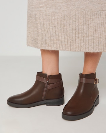 Drew Ankle Buckle Boot - Wide Fit (E)