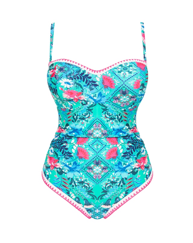 Figleaves Frida Underwired Bandeau Swimsuit Longer Length