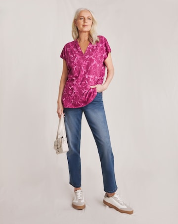 Julipa Notch Neck Pure Cotton T-Shirt