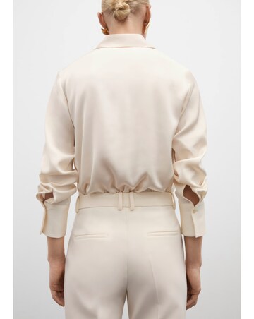 Mango Ideale Satin Cream Shirt