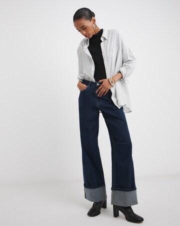 Pure Cotton Black Turtle Neck Long Sleeve Top