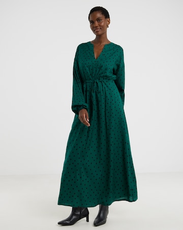 Long Sleeve Printed Maxi Dress