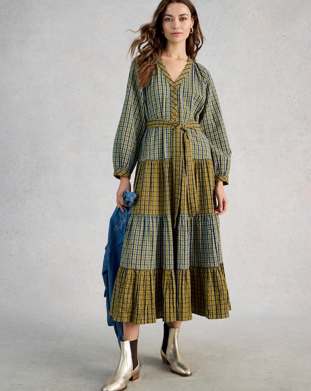 White Stuff Clementine Check Midi Dress