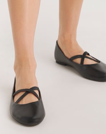 Margot Crossover Stretch Ballerina Shoes Wide E Fit Simply Comfort