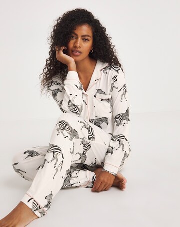 Chelsea Peers Jersey Zebra Print Long Pyjama Set