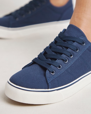 Ryder Lace Up Canvas Trainer - Wide Fit (E)