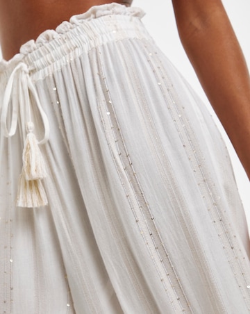 Beach to Beach Wide Leg Lurex Beach Trousers