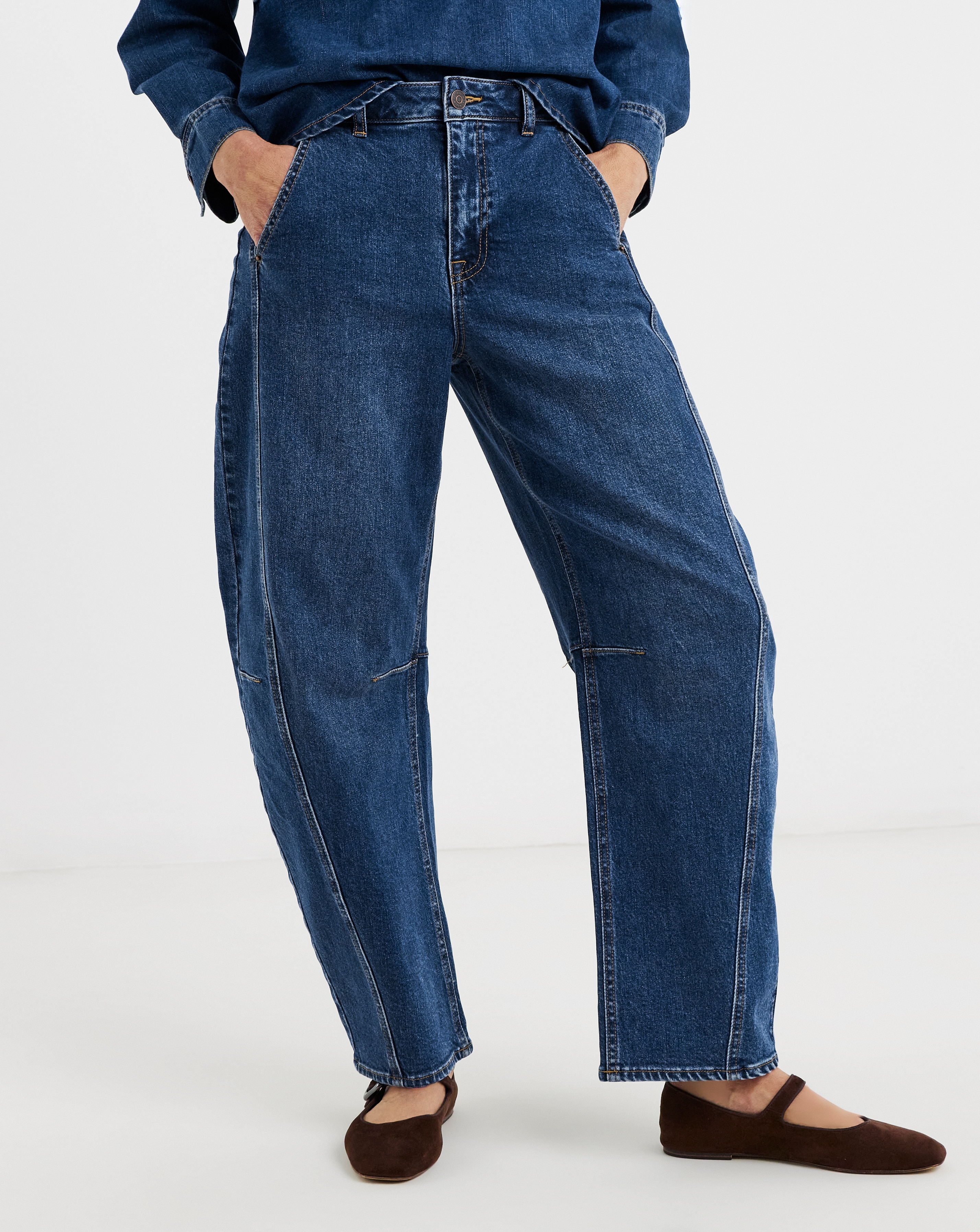 Dark Blue Authentic Stretch Tapered Jeans | JD Williams