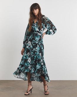 Joanna Hope Printed Wrap Maxi Dress