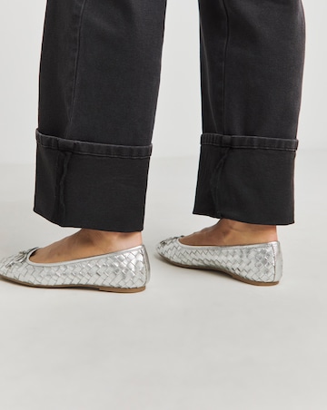 Monaco Woven Leather Ballerinas - Wide Fit (E)