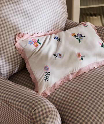Ivy Floral Embroidered Boudoir Cushion