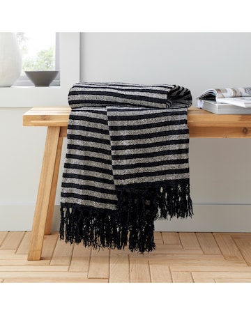 Catherine Lansfield Striped Chenille Throw