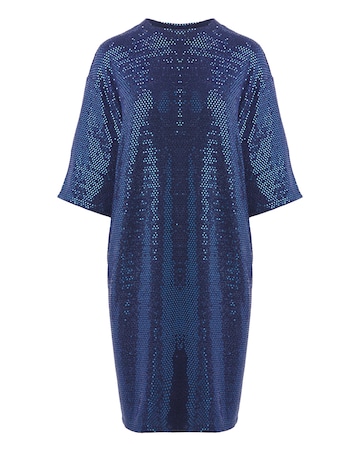 Short Sleeve Sparkle T-Shirt Dress