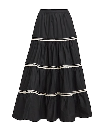 Black Tiered Maxi Skirt