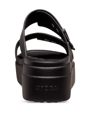 Crocs Black Brooklyn Low Wedge Slider Sandals
