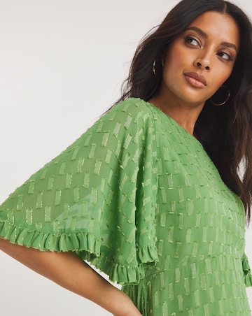 Joanna Hope Metallic Dobby Blouse