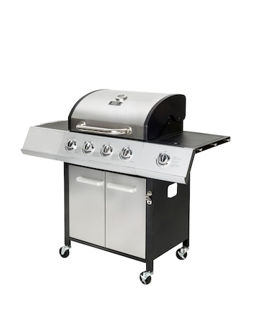 Charles Bentley 4 Burner Gas BBQ with Side Burner