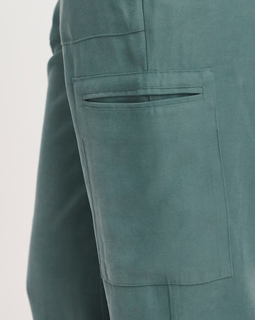 Dark Green Soft Pull On Utility Trousers